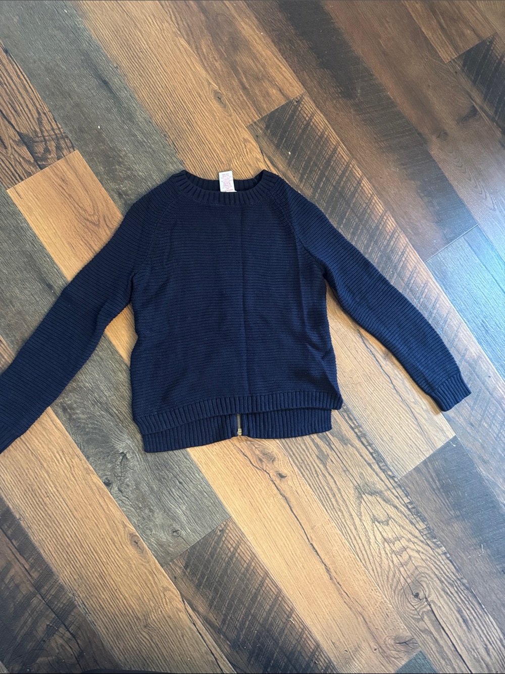 Max Studio Dark Navy Ribbed Crew Sweater-NEVER WORN